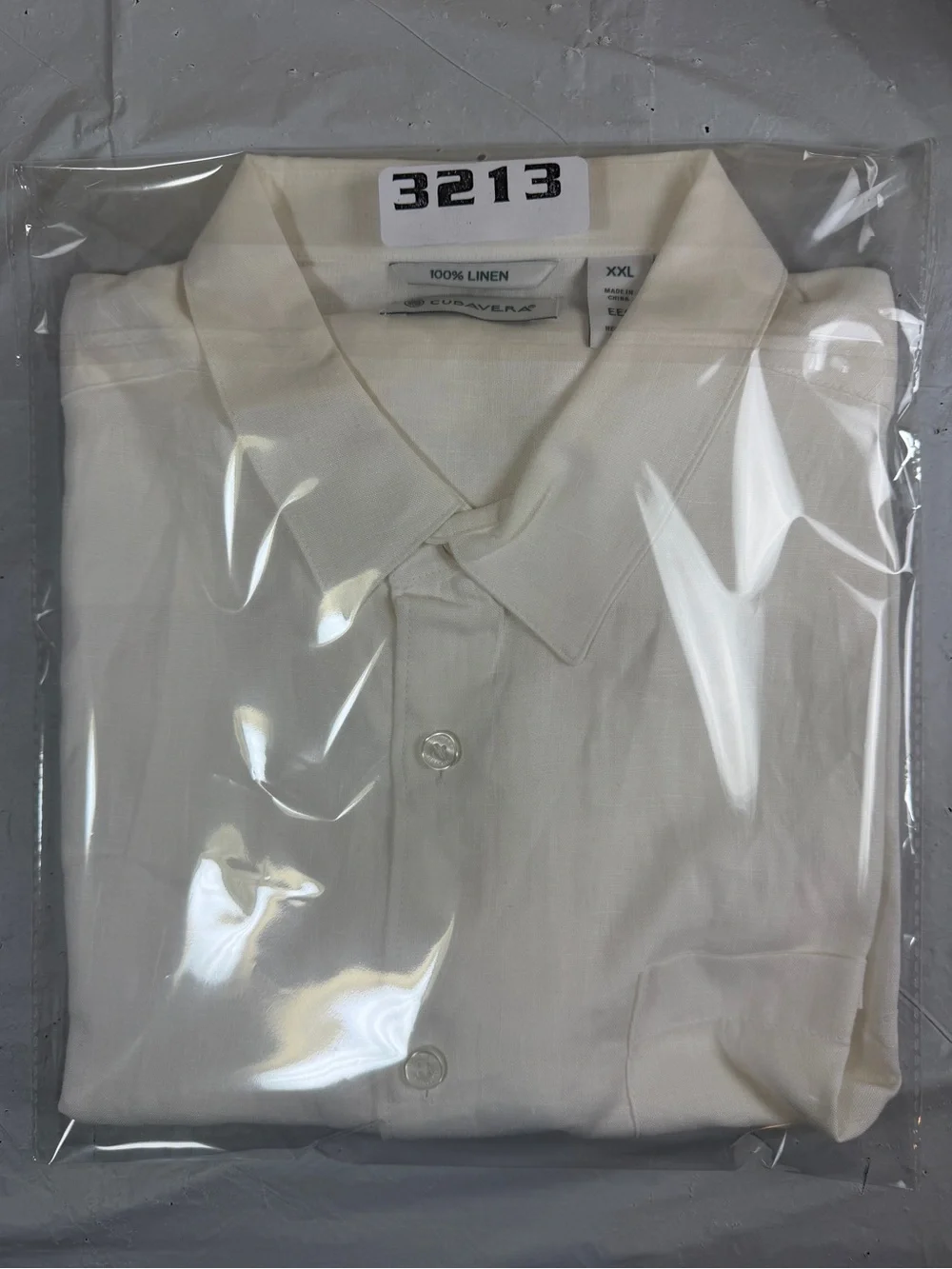 Cubavera Men's‎ Cream Short-Sleeve Button-Front Camp Shirt 100% Linen